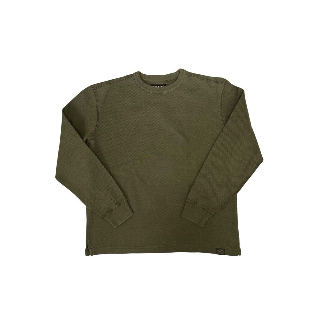 Filson Thermal Waffle Knit Long Sleeve Shirt Cotton Heavyweight Men’s L Green